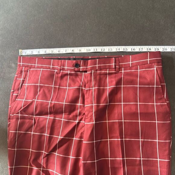 Men’s Check Plaid 3 Piece Suit Double Breasted Peak Lapel 42 Jacket 38 Pants NEW - Picture 11 of 16